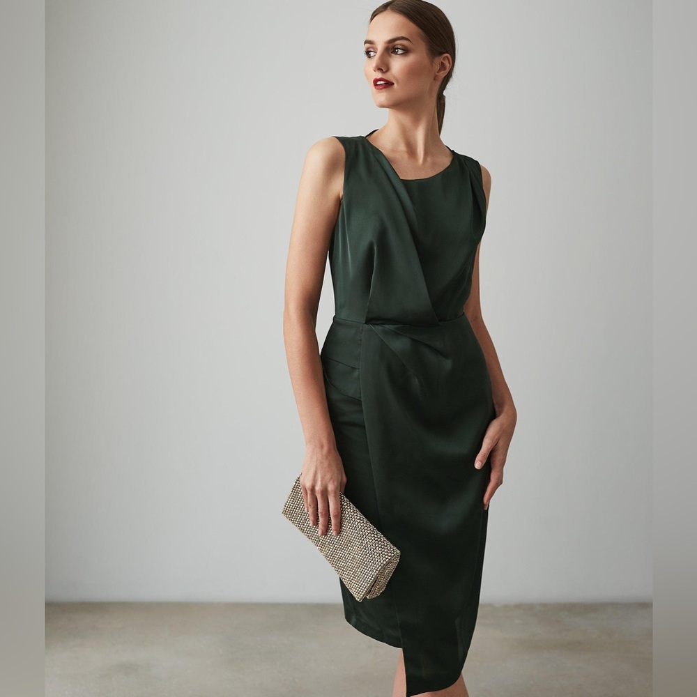 Reiss Karina Dress in Forest Green Size 10 NEW NWT